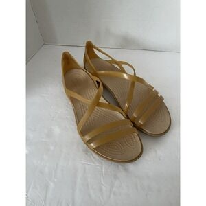 Crocs Isabella Strappy Sandal Size 8 In Dark Gold  Beach Summer Jelly